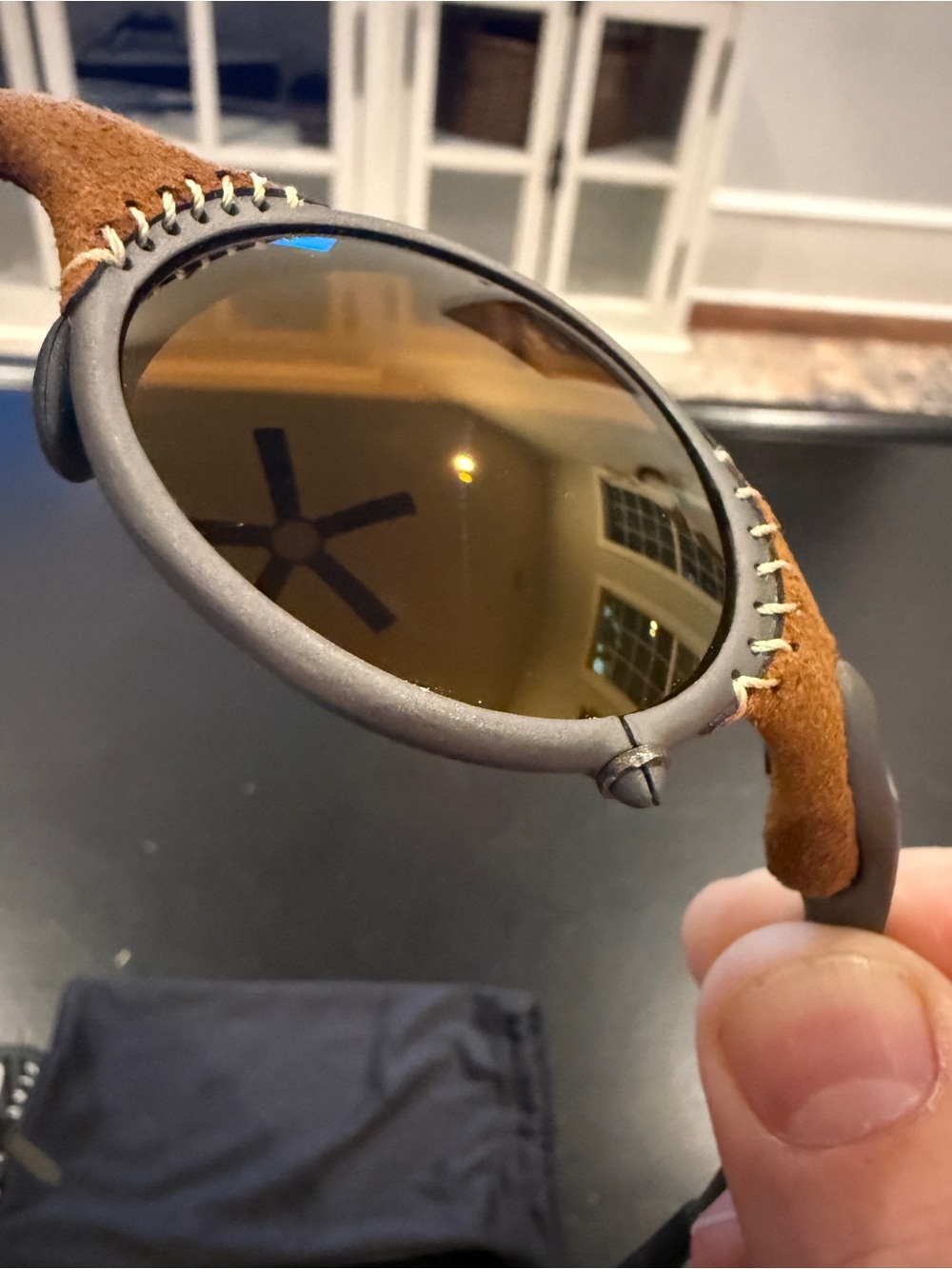 New Vintage Oakley X Metal Mars Leather Gold Iridium Lens Serial M*014011 - Picture 8 of 9